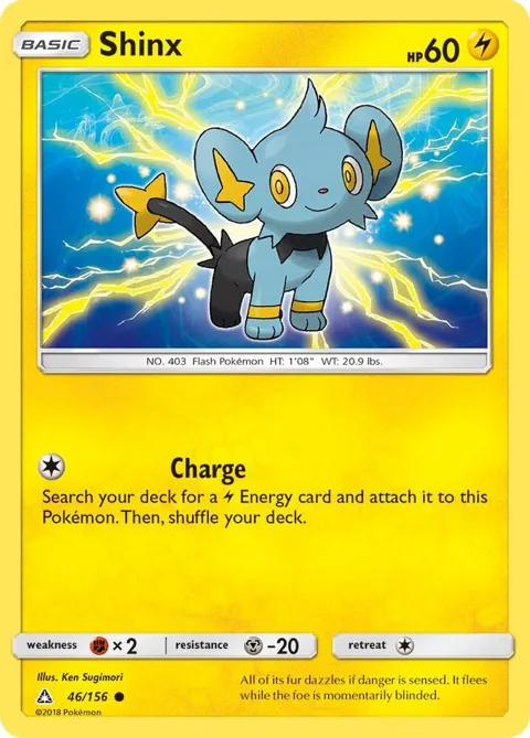 Shinx 46 #46/156 Reverse Holofoil Pokémon card from SM - Ultra Prism