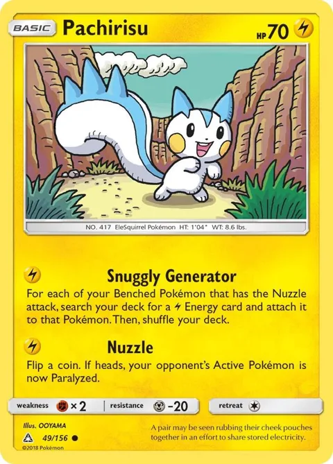 Pachirisu #49/156 Reverse Holofoil Pokémon card from SM - Ultra Prism