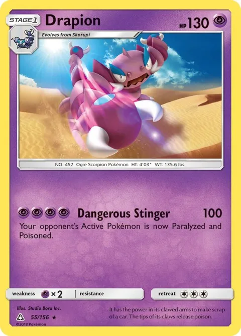 Drapion #55/156 Pokémon card from SM - Ultra Prism