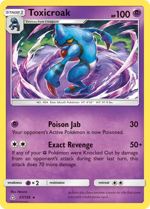 Toxicroak #57/156 Reverse Holofoil Pokémon card from SM - Ultra Prism