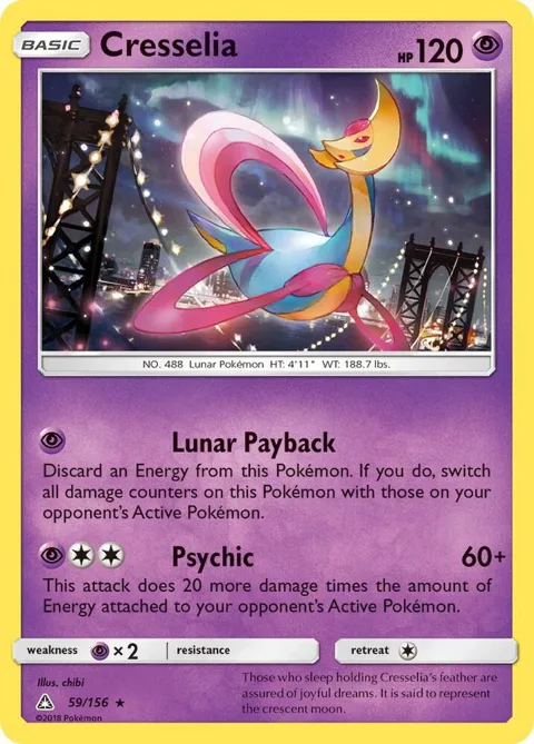 Cresselia #59/156 Holofoil Pokémon card from SM - Ultra Prism