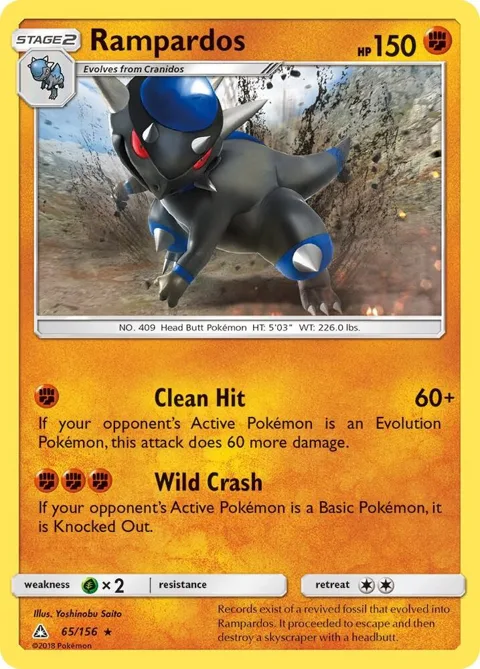 Rampardos #65/156 Reverse Holofoil Pokémon card from SM - Ultra Prism
