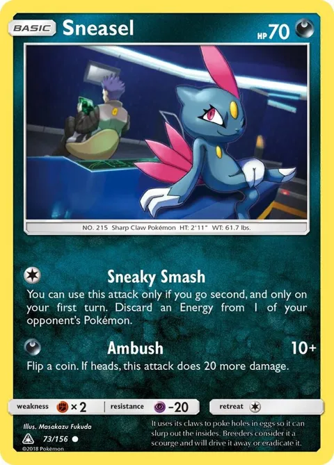 Sneasel #73/156 Pokémon card from SM - Ultra Prism