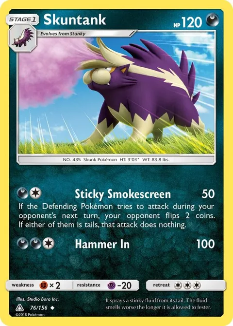 Skuntank #76/156 Reverse Holofoil Pokémon card from SM - Ultra Prism