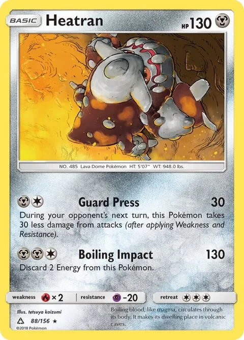 Heatran #88/156 Reverse Holofoil Pokémon card from SM - Ultra Prism