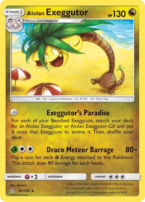 Alolan Exeggutor #95/156 Reverse Holofoil Pokémon card from SM - Ultra Prism