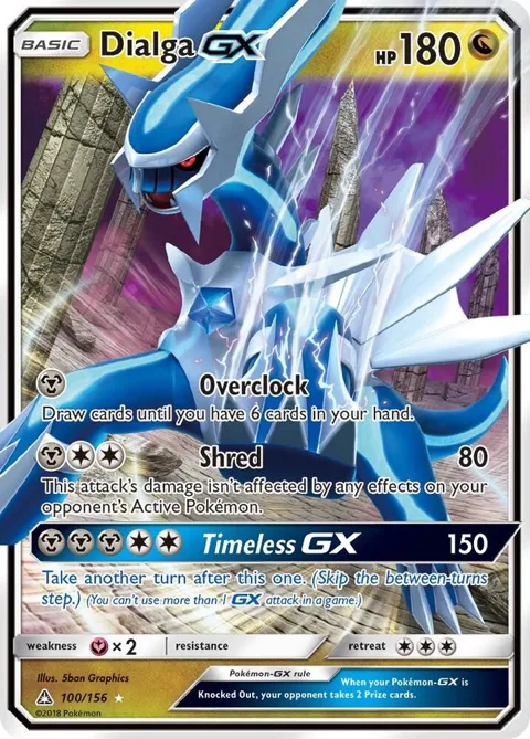 Dialga GX #100/156 Holofoil Pokémon card from SM - Ultra Prism
