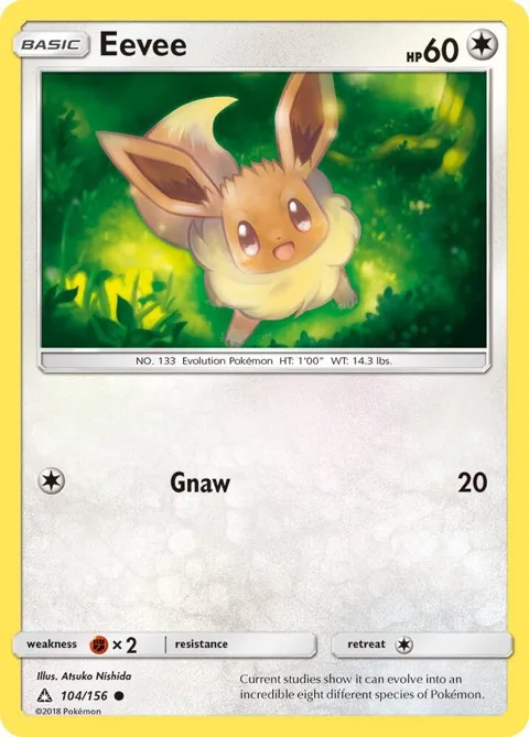 Eevee 104 #104/156 Pokémon card from SM - Ultra Prism