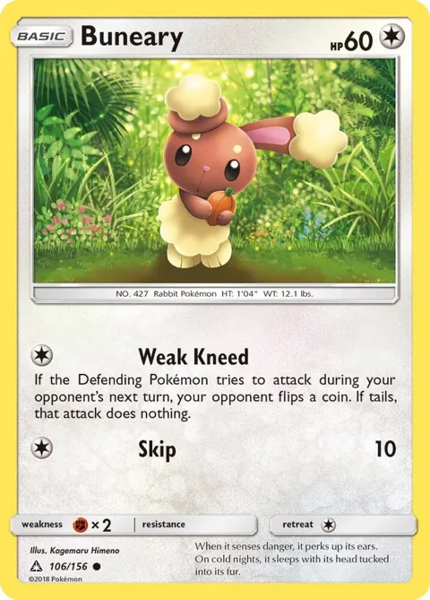 Buneary #106/156 Pokémon card from SM - Ultra Prism