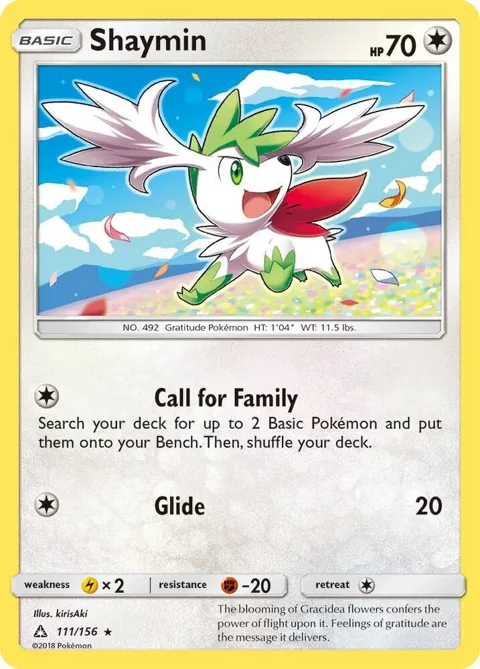 Shaymin 111 #111/156 Pokémon card from SM - Ultra Prism