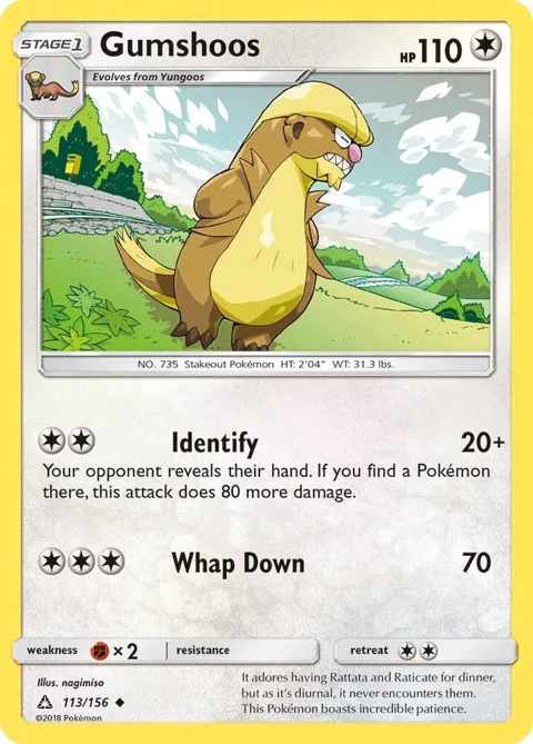 Gumshoos #113/156 Pokémon card from SM - Ultra Prism