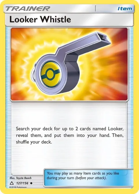 Looker Whistle #127/156 Reverse Holofoil Pokémon card from SM - Ultra Prism