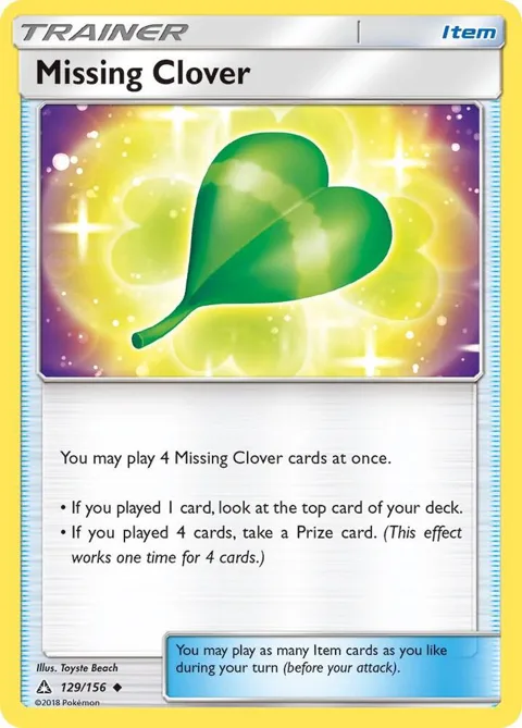 Missing Clover #129/156 Pokémon card from SM - Ultra Prism