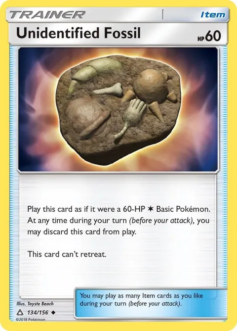 Unidentified Fossil #134/156 Reverse Holofoil Pokémon card from SM - Ultra Prism