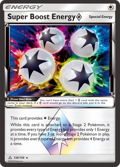 Super Boost Energy Prism Star #136/156 Holofoil Pokémon card from SM - Ultra Prism