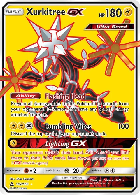 Xurkitree GX Full Art #142/156 Holofoil Pokémon card from SM - Ultra Prism