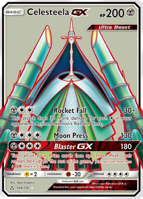 Celesteela GX Full Art #144/156 Holofoil Pokémon card from SM - Ultra Prism