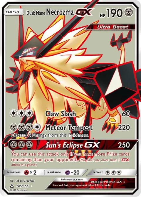 Dusk Mane Necrozma GX Full Art #145/156 Holofoil Pokémon card from SM - Ultra Prism