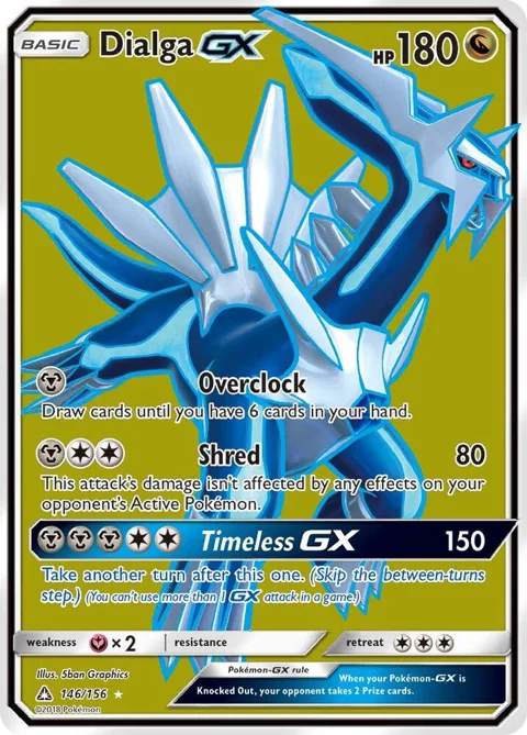 Dialga GX Full Art #146/156 Holofoil Pokémon card from SM - Ultra Prism