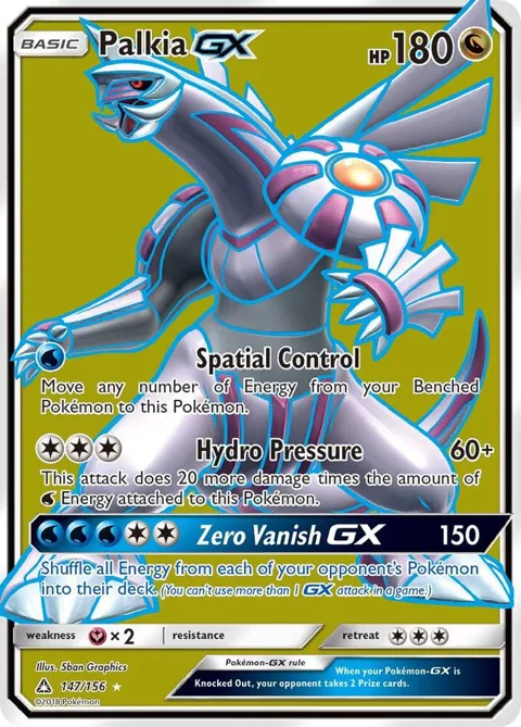 Palkia GX Full Art #147/156 Holofoil Pokémon card from SM - Ultra Prism