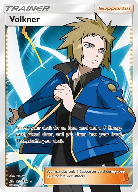 Volkner Full Art #156/156 Holofoil Pokémon card from SM - Ultra Prism