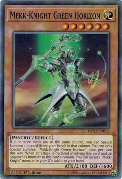 Mekk-Knight Green Horizon EXFO-EN015 Unlimited Yu-Gi-Oh card from Extreme Force