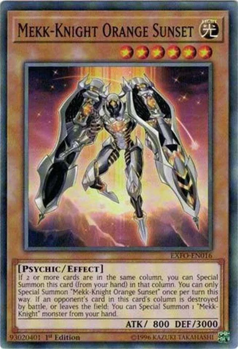 Mekk-Knight Orange Sunset EXFO-EN016 Unlimited Yu-Gi-Oh card from Extreme Force