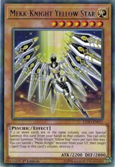 Mekk-Knight Yellow Star EXFO-EN017 Unlimited Yu-Gi-Oh card from Extreme Force