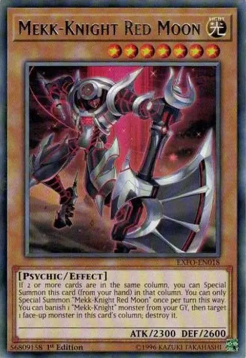 Mekk-Knight Red Moon EXFO-EN018 1st Edition Yu-Gi-Oh card from Extreme Force