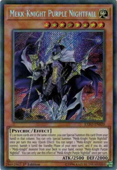 Mekk-Knight Purple Nightfall EXFO-EN020 1st Edition Yu-Gi-Oh card from Extreme Force