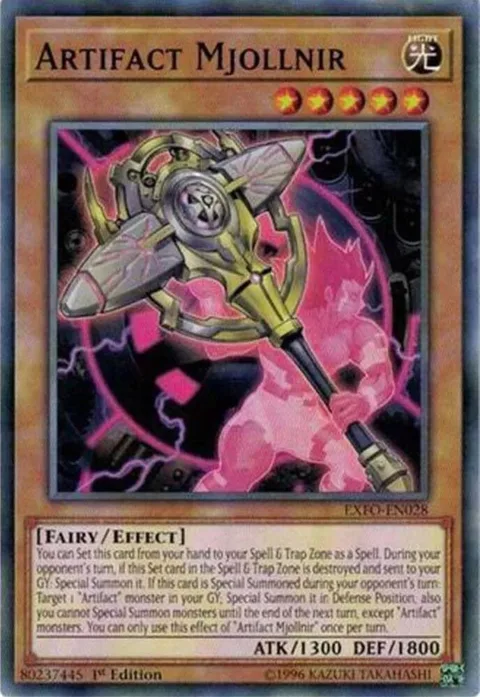 Artifact Mjollnir EXFO-EN028 1st Edition Yu-Gi-Oh card from Extreme Force