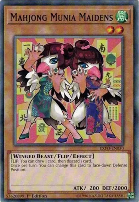 Mahjong Munia Maidens EXFO-EN030 1st Edition Yu-Gi-Oh card from Extreme Force