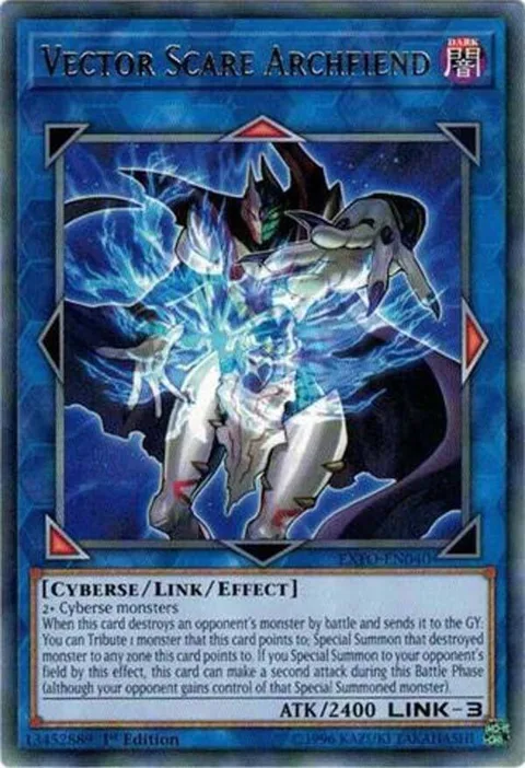 Vector Scare Archfiend EXFO-EN040 1st Edition Yu-Gi-Oh card from Extreme Force