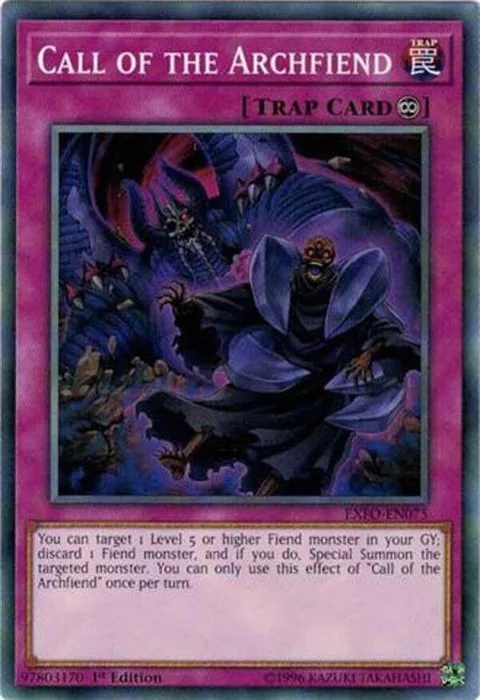 Call of the Archfiend EXFO-EN075 1st Edition Yu-Gi-Oh card from Extreme Force