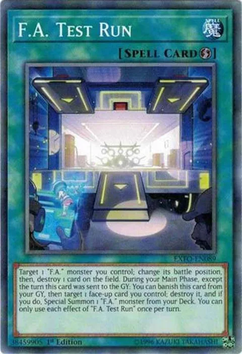F.A. Test Run EXFO-EN089 1st Edition Yu-Gi-Oh card from Extreme Force