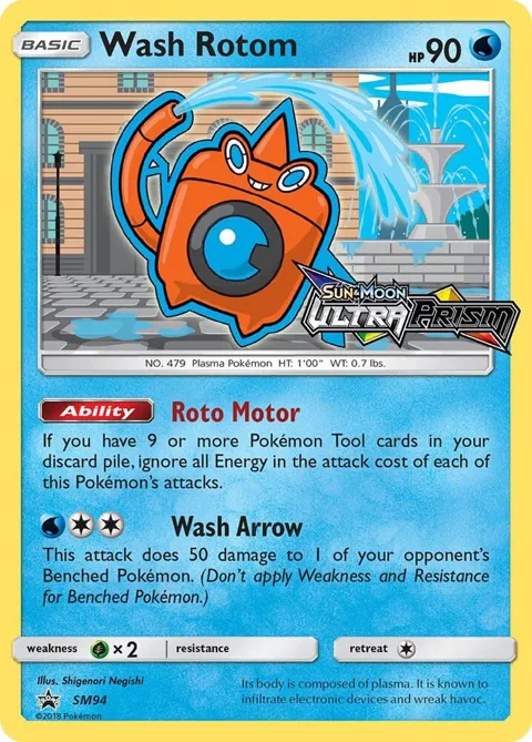 Wash Rotom - SM94 Prerelease #SM94 Holofoil Pokémon card from SM Promos