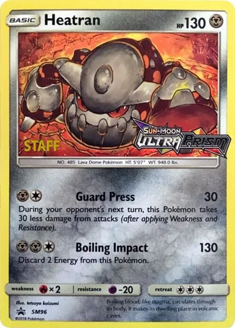 Heatran - SM96 Prerelease [Staff] #SM96 Holofoil Pokémon card from SM Promos