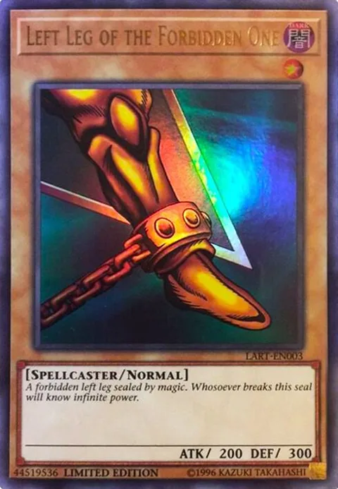 Left Leg of the Forbidden One LART-EN003 Yu-Gi-Oh card from The Lost Art Promotion