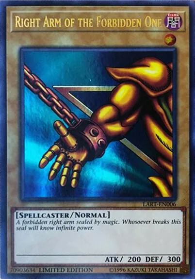 Right Arm of the Forbidden One LART-EN006 Yu-Gi-Oh card from The Lost Art Promotion