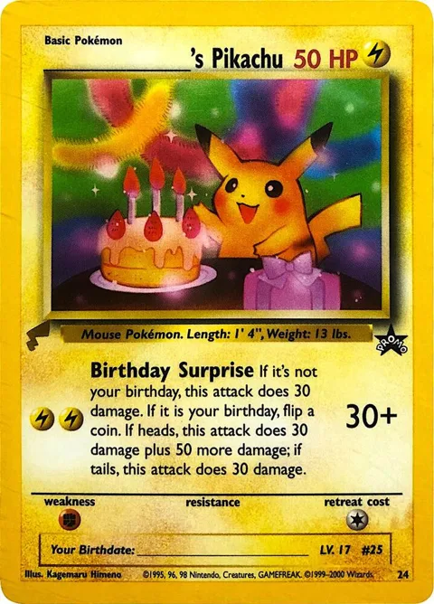 ______'s Pikachu #24 Pokémon card from Pikachu World Collection Promos