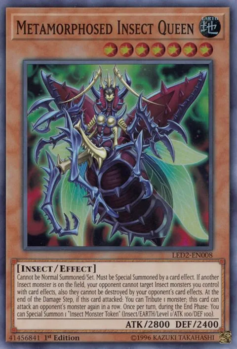 Metamorphosed Insect Queen LED2-EN008 Yu-Gi-Oh card from Legendary Duelists: Ancient Millennium