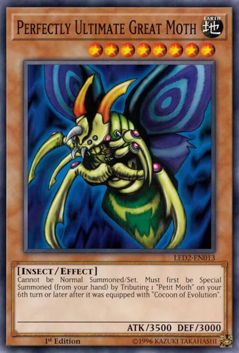 Perfectly Ultimate Great Moth LED2-EN013 Yu-Gi-Oh card from Legendary Duelists: Ancient Millennium