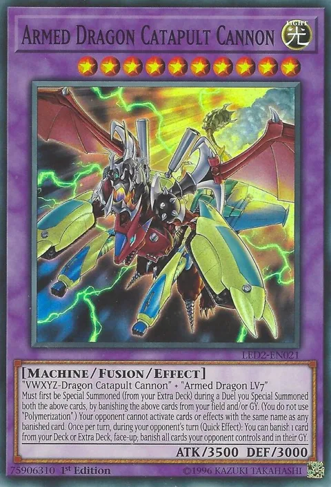 Armed Dragon Catapult Cannon LED2-EN021 Yu-Gi-Oh card from Legendary Duelists: Ancient Millennium