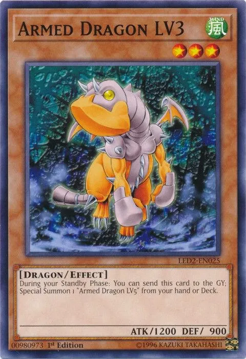 Armed Dragon LV3 LED2-EN025 Yu-Gi-Oh card from Legendary Duelists: Ancient Millennium