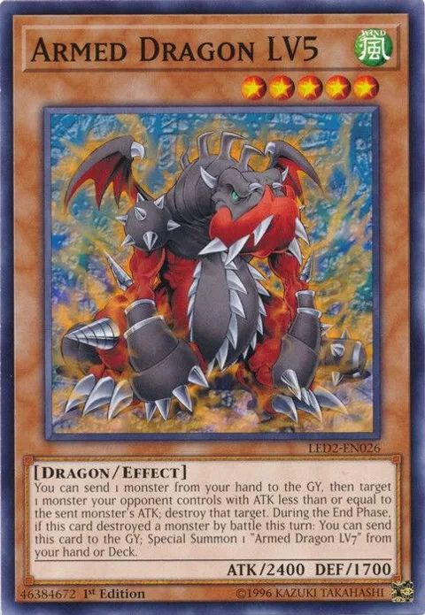 Armed Dragon LV5 LED2-EN026 Yu-Gi-Oh card from Legendary Duelists: Ancient Millennium