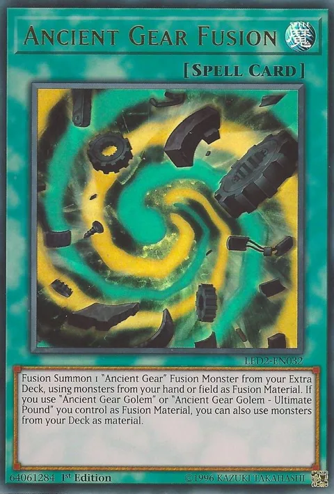 Ancient Gear Fusion LED2-EN032 Yu-Gi-Oh card from Legendary Duelists: Ancient Millennium