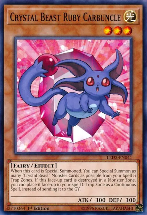 Crystal Beast Ruby Carbuncle LED2-EN041 Yu-Gi-Oh card from Legendary Duelists: Ancient Millennium