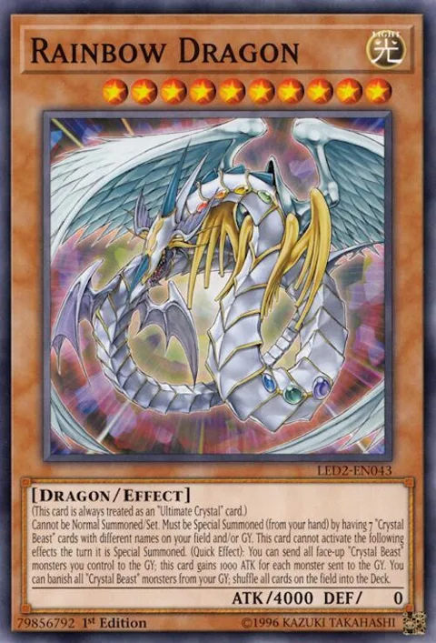 Rainbow Dragon LED2-EN043 Yu-Gi-Oh card from Legendary Duelists: Ancient Millennium