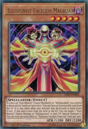 Illusionist Faceless Magician LED2-EN002 Yu-Gi-Oh card from Legendary Duelists: Ancient Millennium