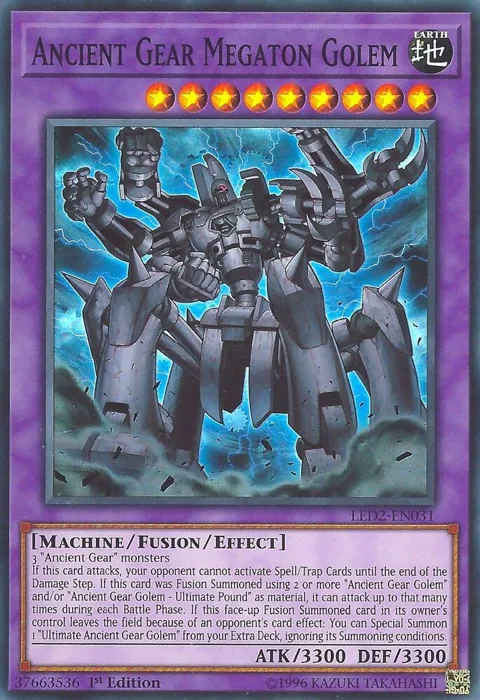 Ancient Gear Megaton Golem LED2-EN031 Yu-Gi-Oh card from Legendary Duelists: Ancient Millennium